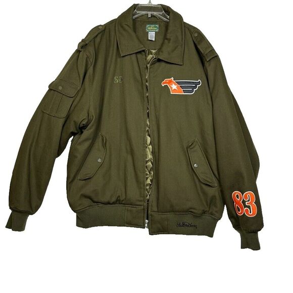 Stall Dean Bomber Jacket Green Mens 3XL Logo Embroidered 83 Rare Federals - Picture 1 of 16